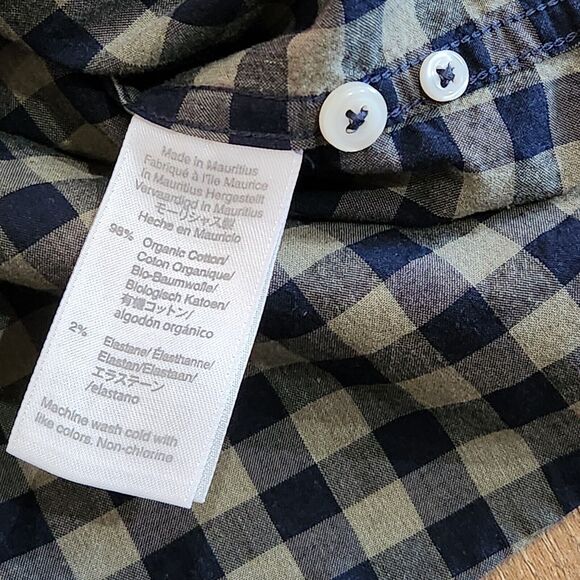 J.Crew Slim Untucked Green Gingham Long Sleeve Button-up Small Normcore Cottage - Picture 6 of 8